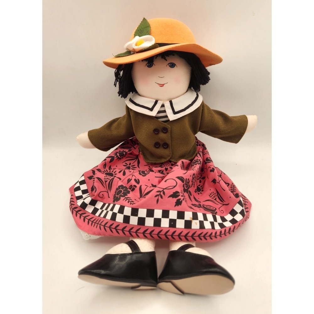 Mary Engelbreit Meghan Girl Cloth Doll Hat Shoes Dress Yarn Hair SCARCE
